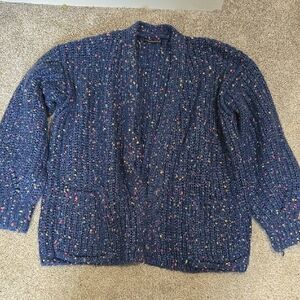 Cozy Blue Speckled Cardigan